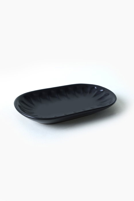 Hermia X00017597 Juego de Fuentes de Gres Cerámico Negro Mate 13x22 cm (2 Piezas)